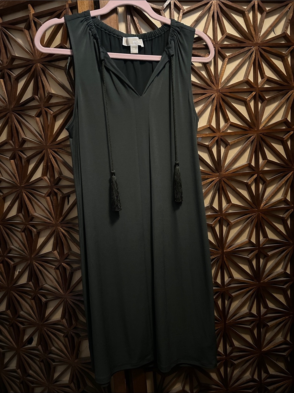MICHAEL Michael Kors Black Sleeveless Dress with Elastic Neckline Green size M
